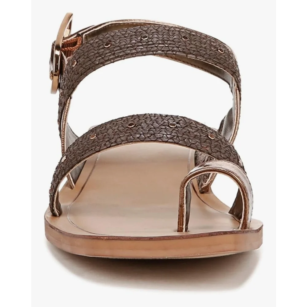 Franco Sarto Women's Classic Flat Sandal Brown Raffia SZ 8 M